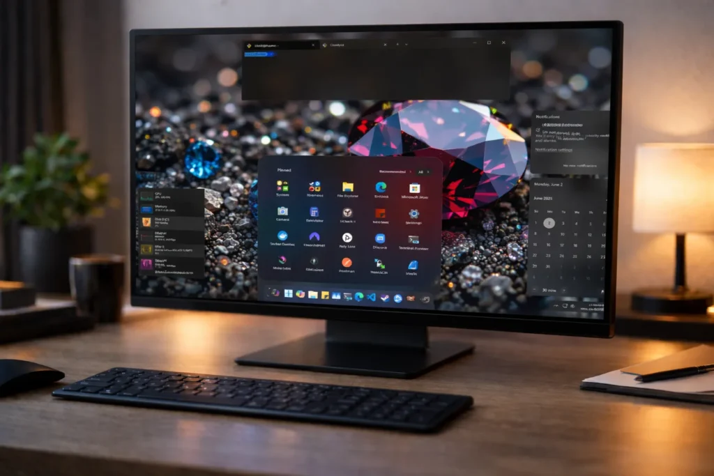 Windows 11’de görev çubuğunu şeffaf yapmak