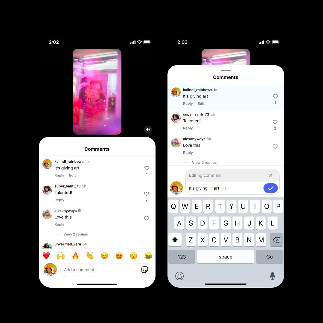 Instagram yorum düzenleme